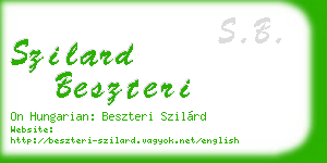 szilard beszteri business card